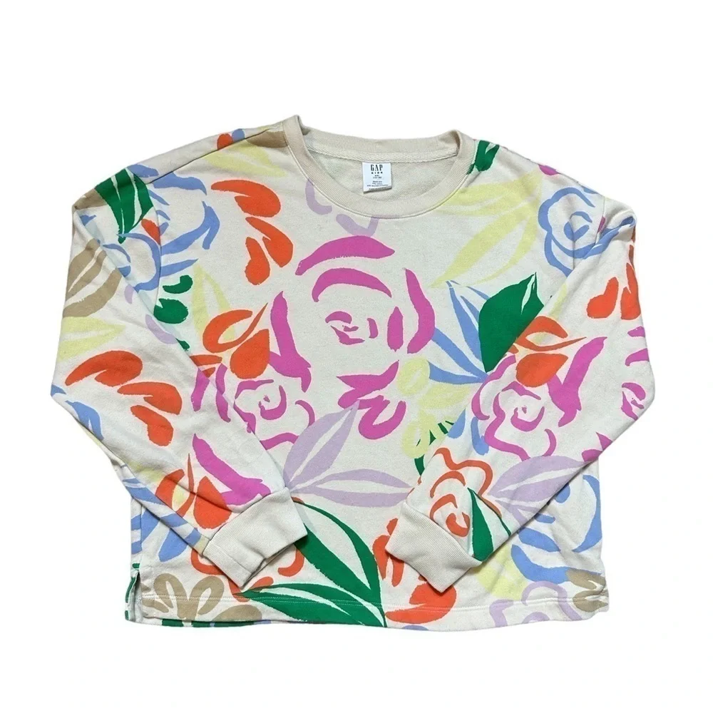 Gap Floral Graphic Multicolored Pullover Sweater Spring size‎ XXL 16
